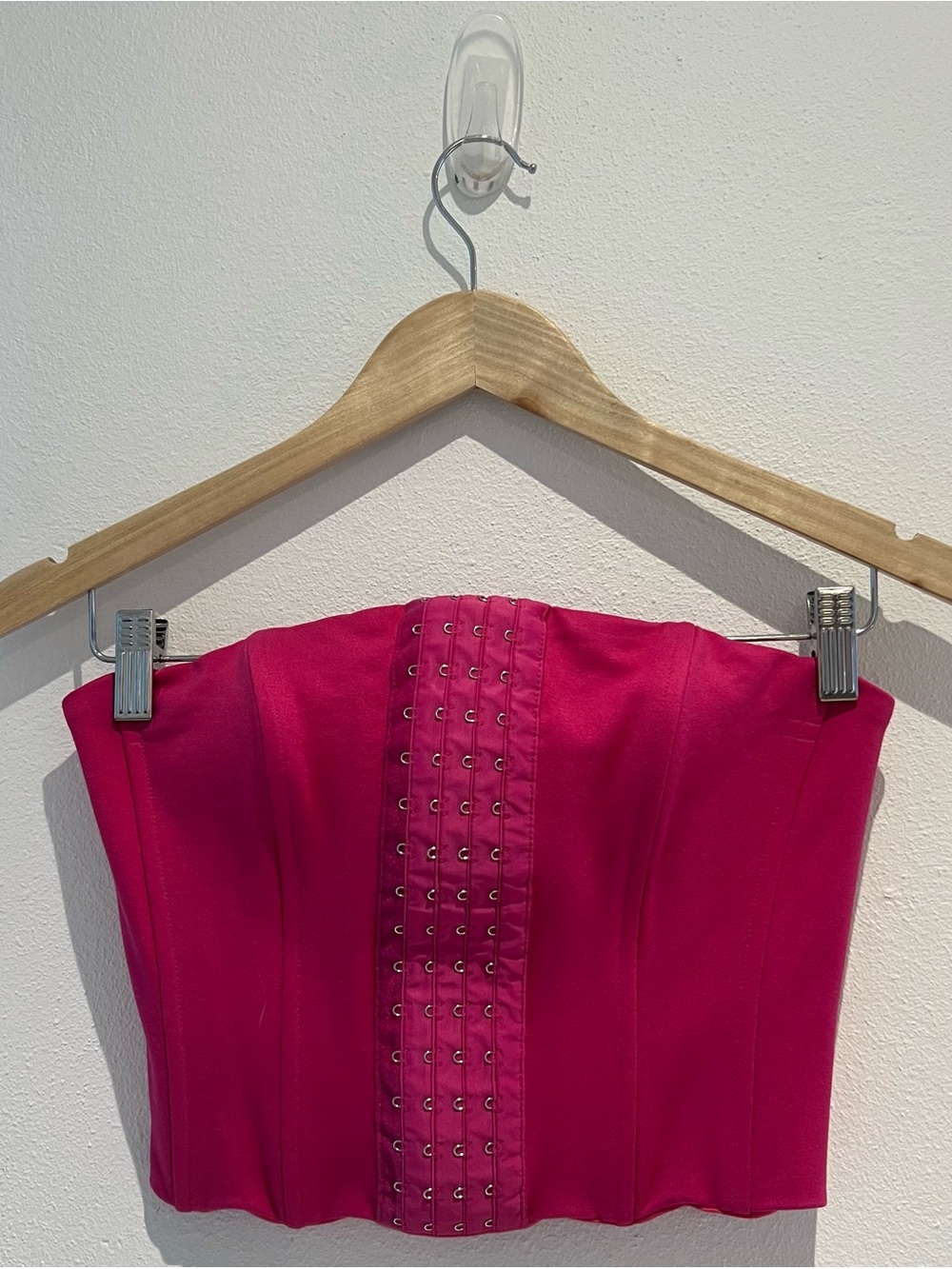 Strapless Corset Top in Hot Pink